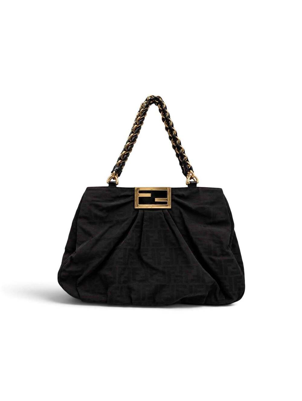 Fendi Zucca Mia Large Chain Shoulder Bag 2000s